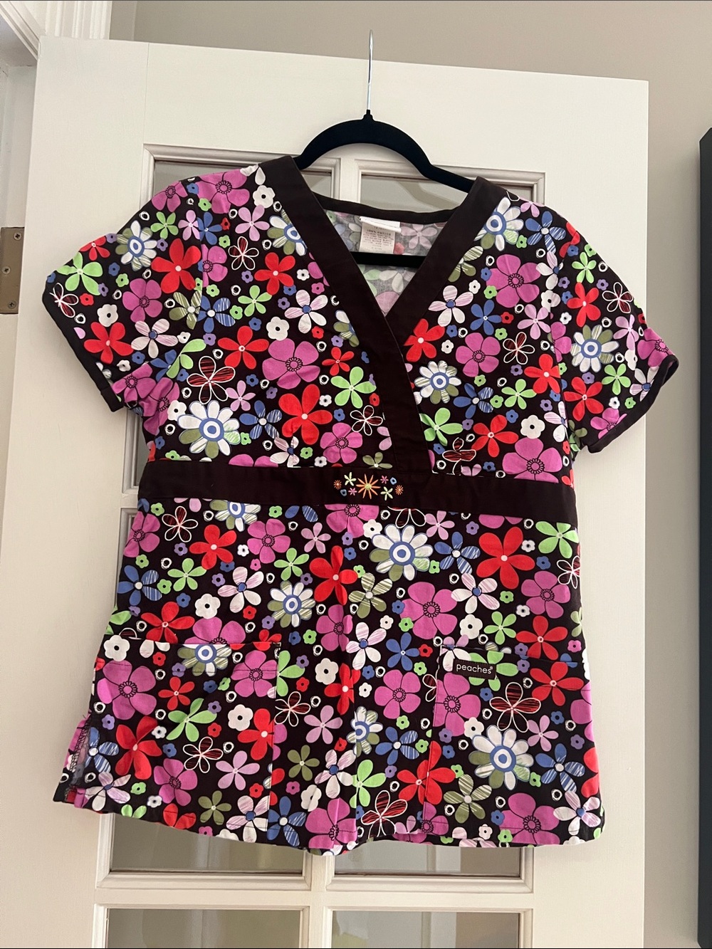 Peaches Floral Print Kids Top - Multicolor